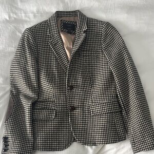 Vintage J. Crew Houndstooth Wool Blazer